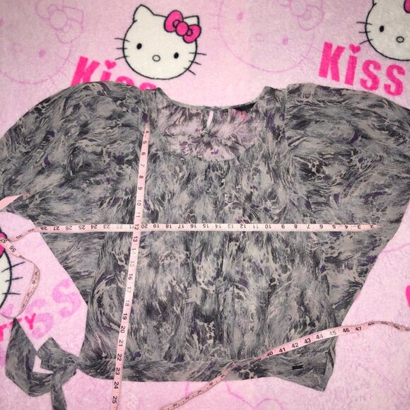 y2k indie sleaze trashy abstract print blouse - Picture 2 of 4